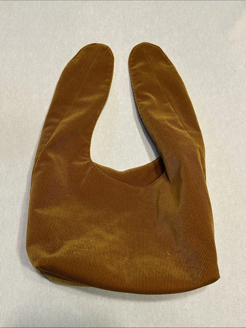 Corduroy Shoulder Hobo Bag in Camel Brown by Merit